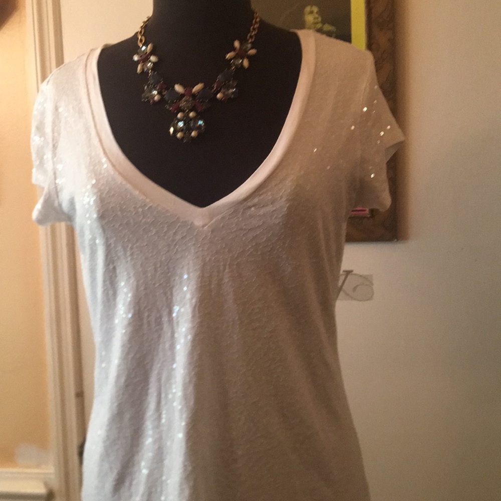Express size medium sequence like short sleeve top